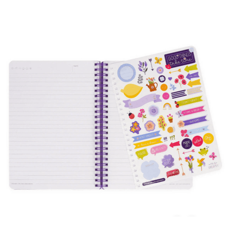 Caderno A5 com capa dura ilustrada - Flores - Bloco de notas - Encadernação em espiral legami - Papelaria Encantada