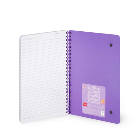 Caderno A5 com capa dura ilustrada - Flores - Bloco de notas - Encadernação em espiral legami - Papelaria Encantada