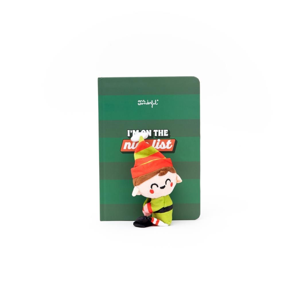 Caderno A5 com peluche duende menino - I'm on the nice list! Mr.wonderful - Papelaria Encantada