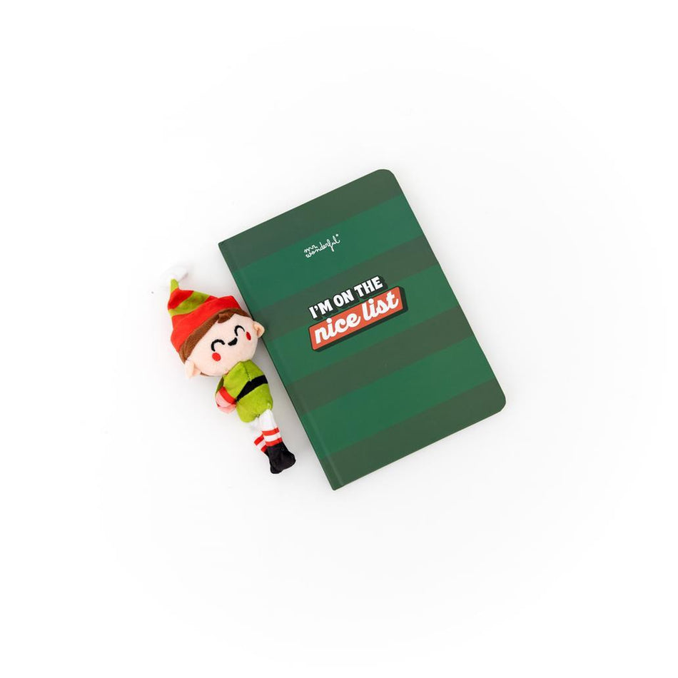 Caderno A5 com peluche duende menino - I'm on the nice list! Mr.wonderful - Papelaria Encantada