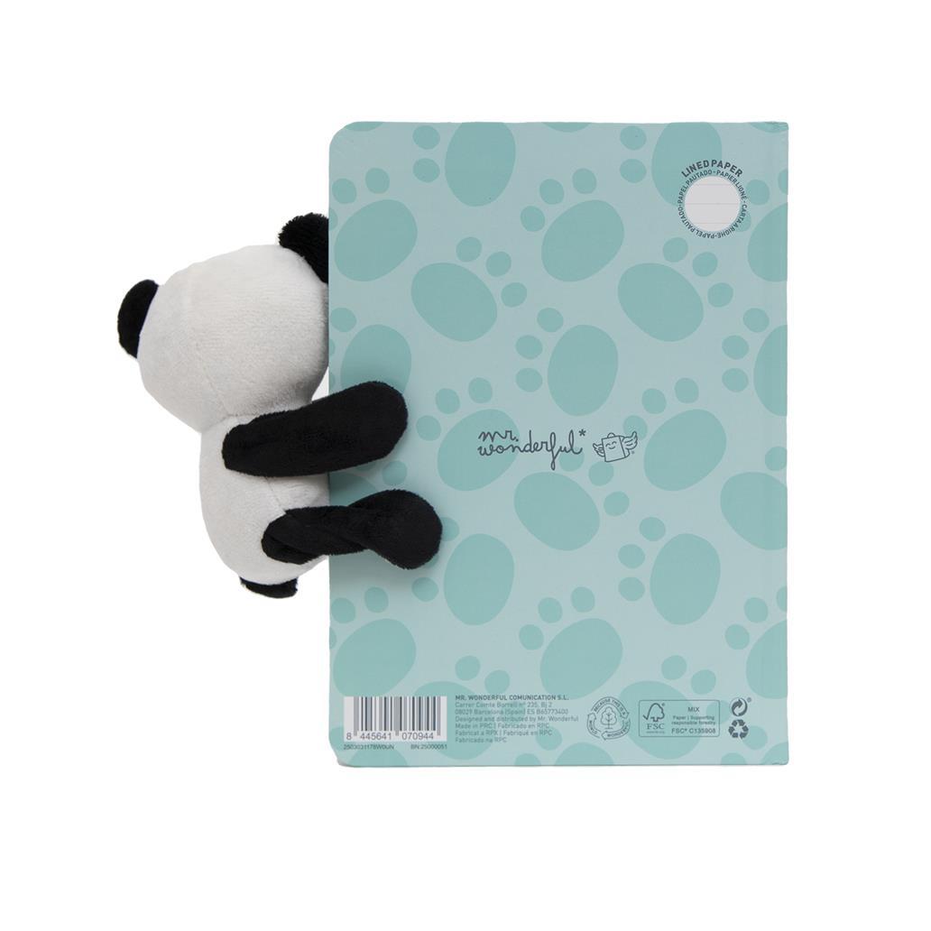 Caderno A5 com peluche panda - Be your best self Mr Wonderful - Papelaria Encantada