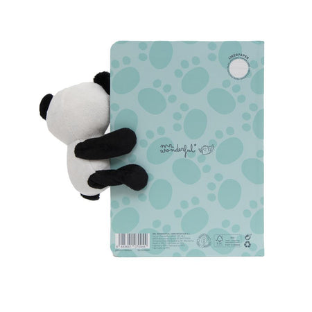 Caderno A5 com peluche panda - Be your best self Mr Wonderful - Papelaria Encantada