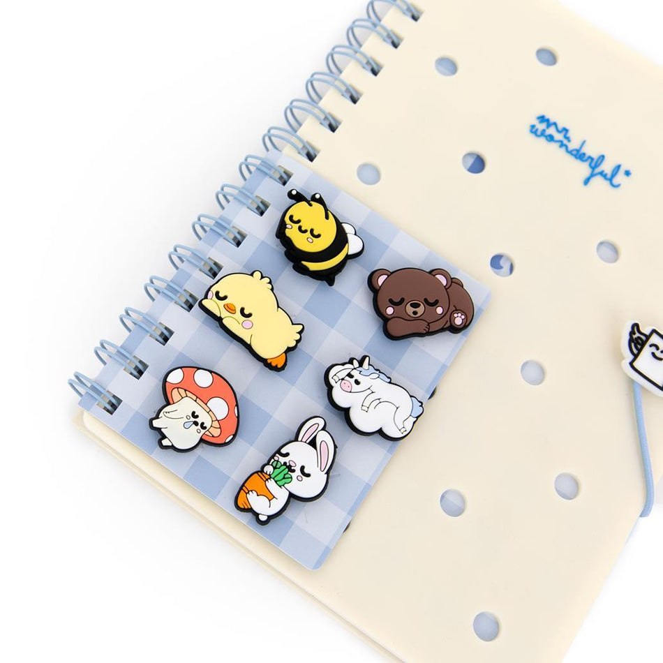 Caderno A5 com Pins - Lazy Bo - bo - Mr wonderful - Papelaria Encantada