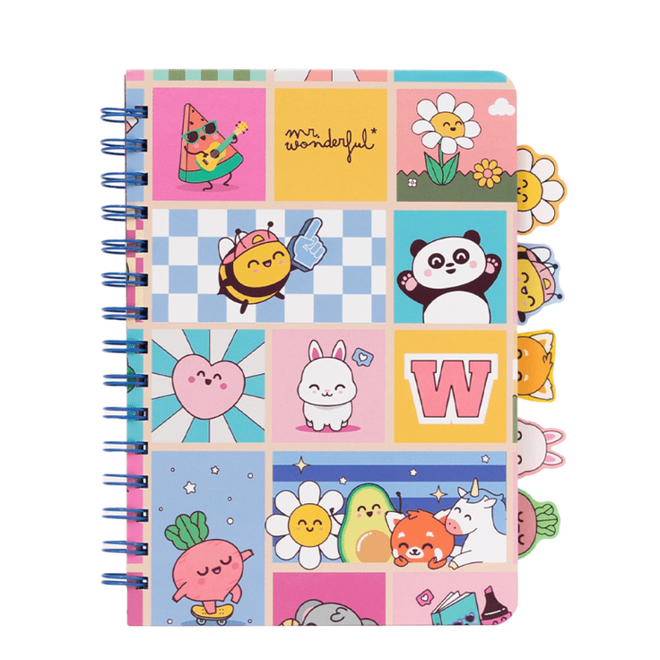 Caderno A5 com Separadores - Wonder Comic Mr wonderful - Papelaria Encantada