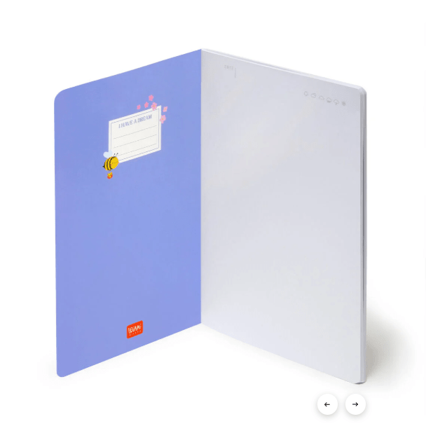 Caderno A5 em branco com capa dura ilustrada - Abelha Legami - Papelaria Encantada