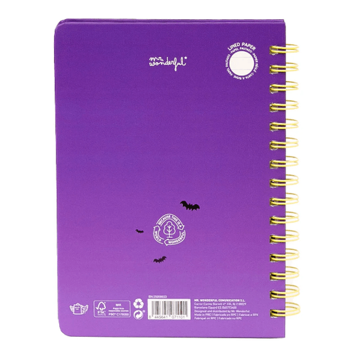 Caderno A5 fluorescente que brilha no escuro - Bone to be wild! - Papelaria Encantada