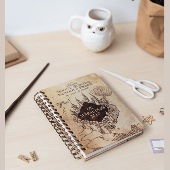 Caderno A5 Harry Potter capa dura marauders mapa - Papelaria Encantada