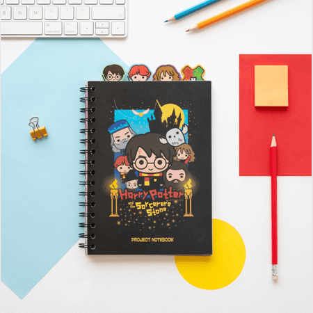 Caderno A5 Harry Potter com separadores - Papelaria Encantada