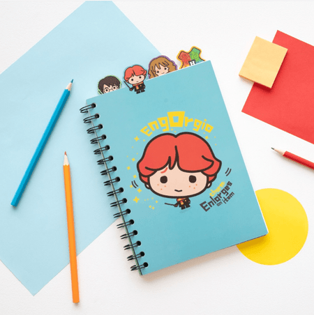 Caderno A5 Harry Potter com separadores - Papelaria Encantada