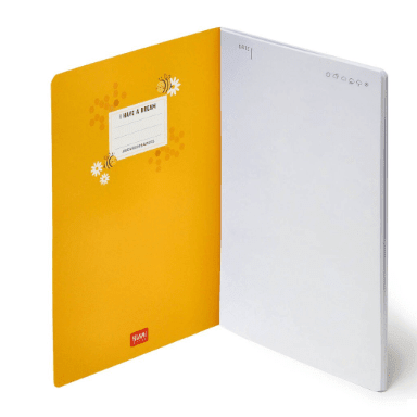 Caderno A5 Liso Abelha vermelho Legami - Papelaria Encantada