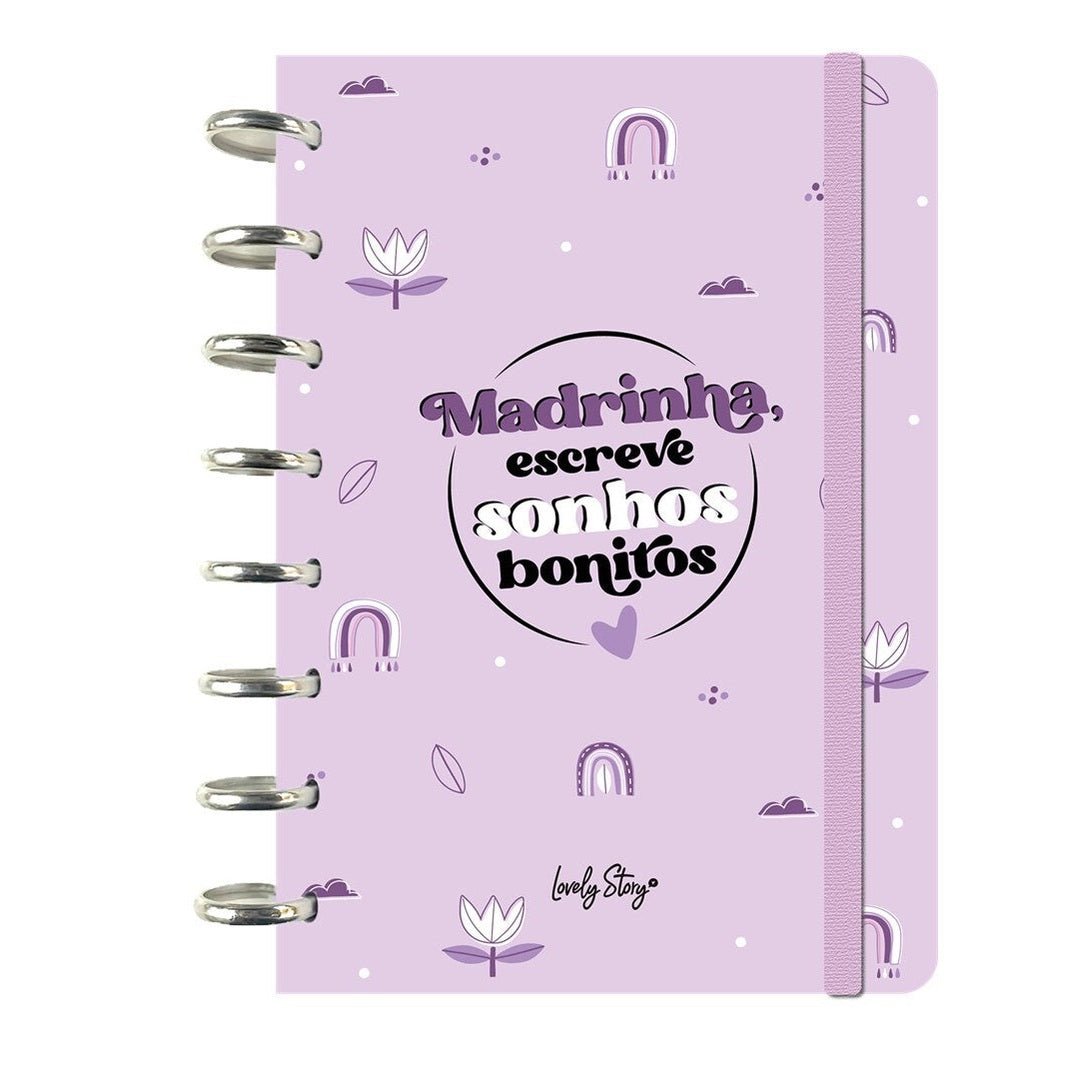 Caderno A5 Madrinha escreve sonhos bonitos - Papelaria Encantada