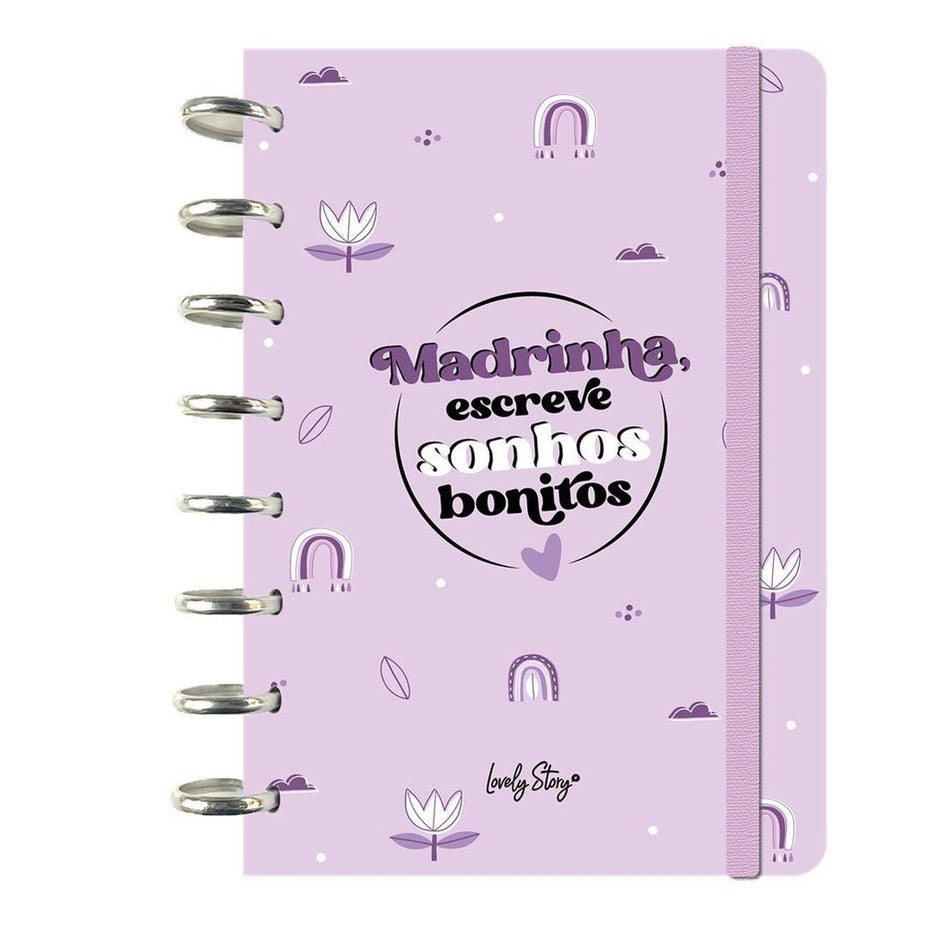 Caderno A5 Madrinha escreve sonhos bonitos - Papelaria Encantada