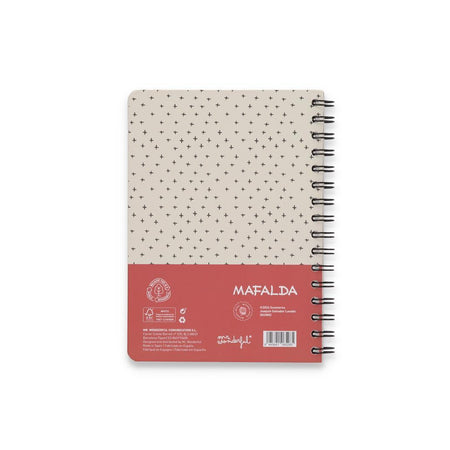 Caderno A5 Mafalda Quadriculado Mr. Wonderful - Papelaria Encantada