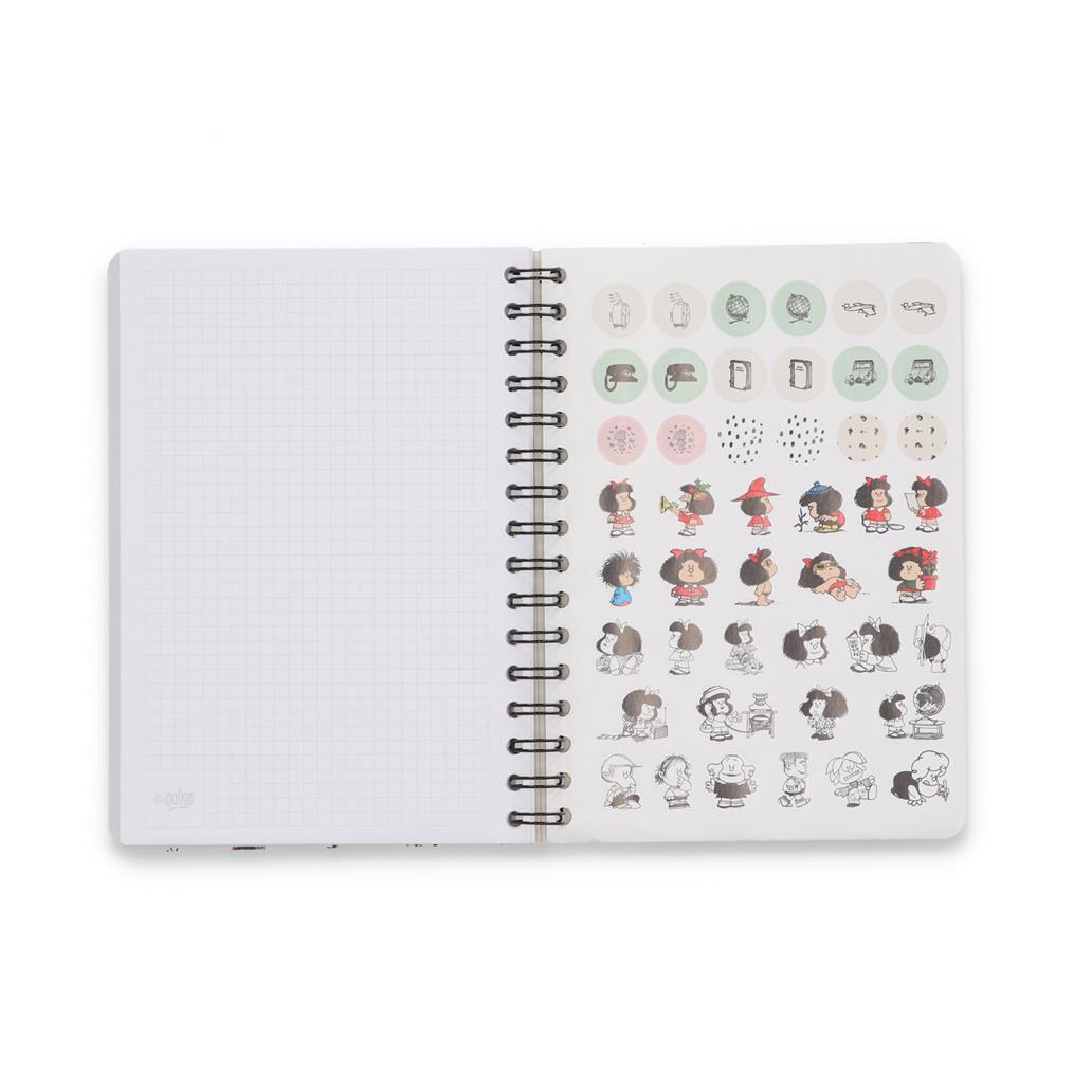 Caderno A5 Mafalda Quadriculado Mr. Wonderful - Papelaria Encantada