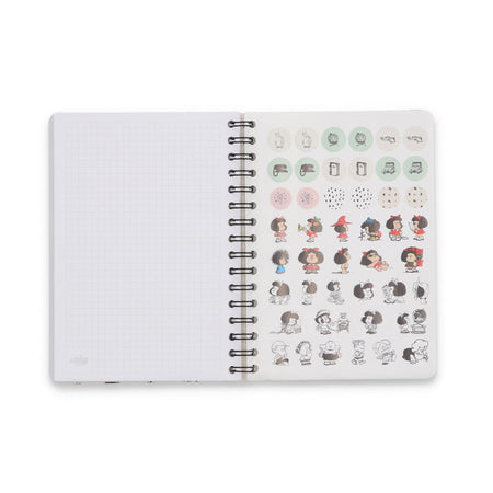 Caderno A5 Mafalda Quadriculado Mr. Wonderful - Papelaria Encantada