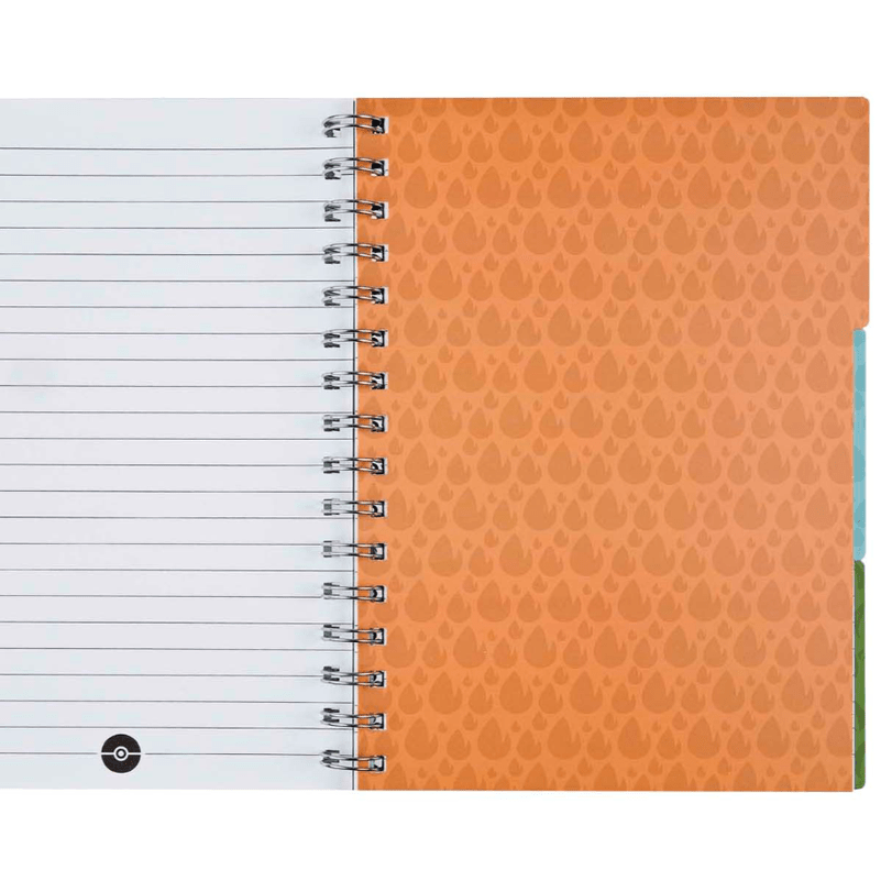 Caderno A5 pautado pokemon c/3 separadores - Papelaria Encantada