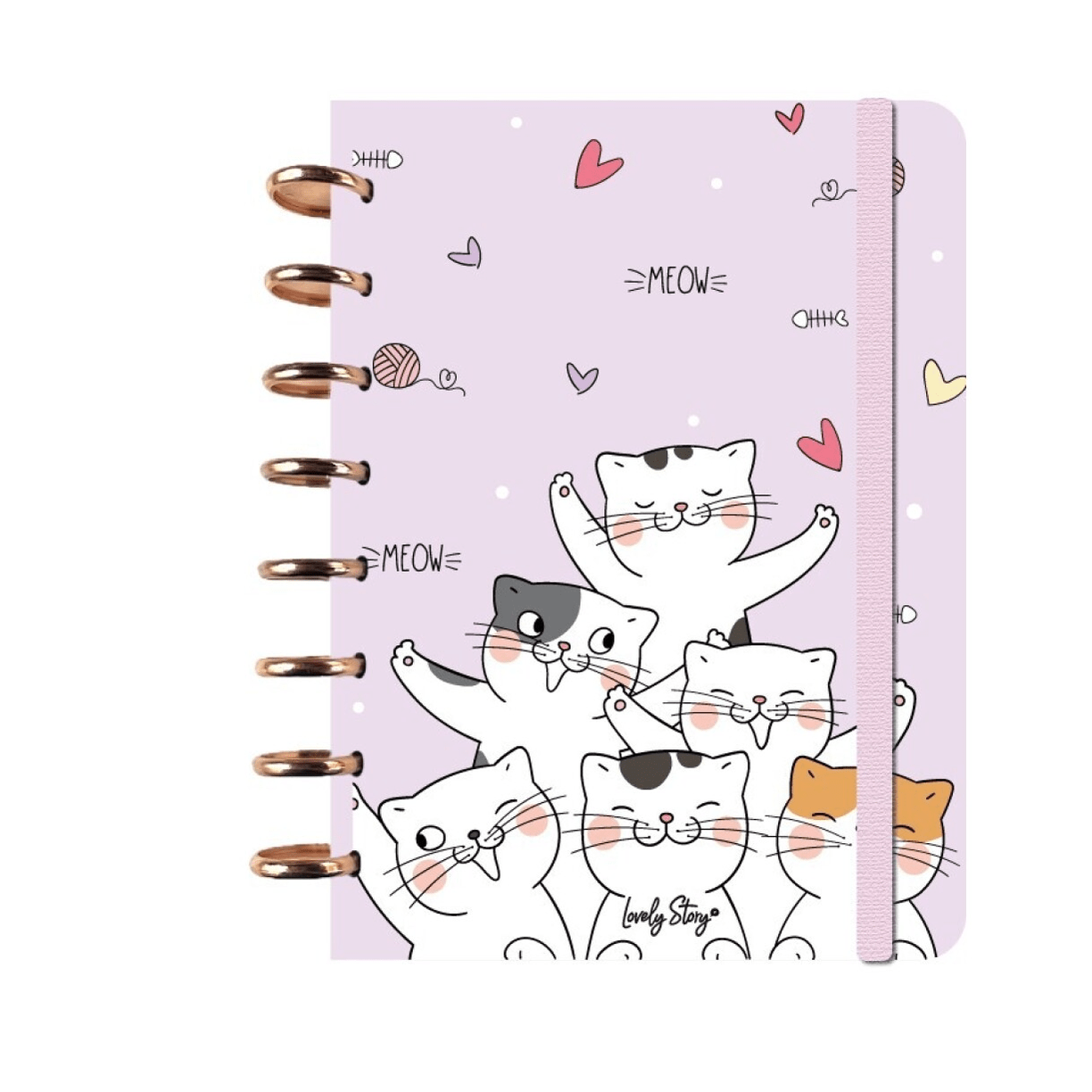 Caderno A5 personalizável Gatos - Papelaria Encantada