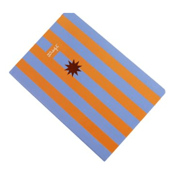 Caderno A5 - Riscas Azul e Laranja - Papelaria Encantada