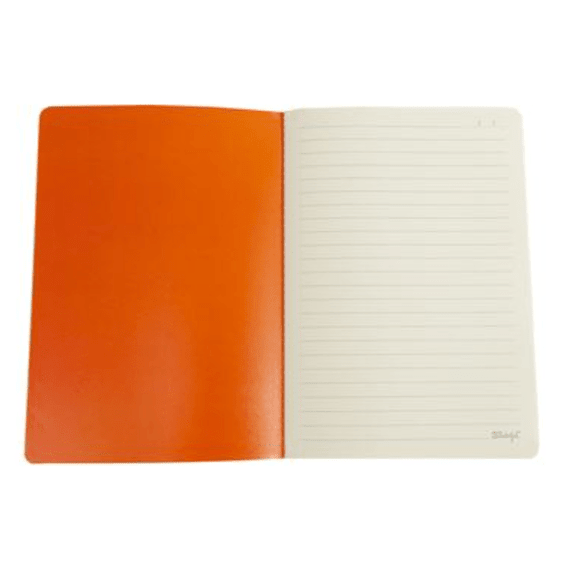 Caderno A5 - Riscas Azul e Laranja - Papelaria Encantada