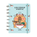 Caderno A5 sistema de discos 100 folhas quadriculadas de 100gr Mint - Capivara foodie - Papelaria Encantada