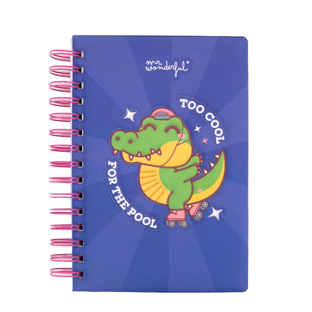 Caderno A5 Squishy Crocodilo - Too cool for the pool - Mr. Wonderful - Papelaria Encantada