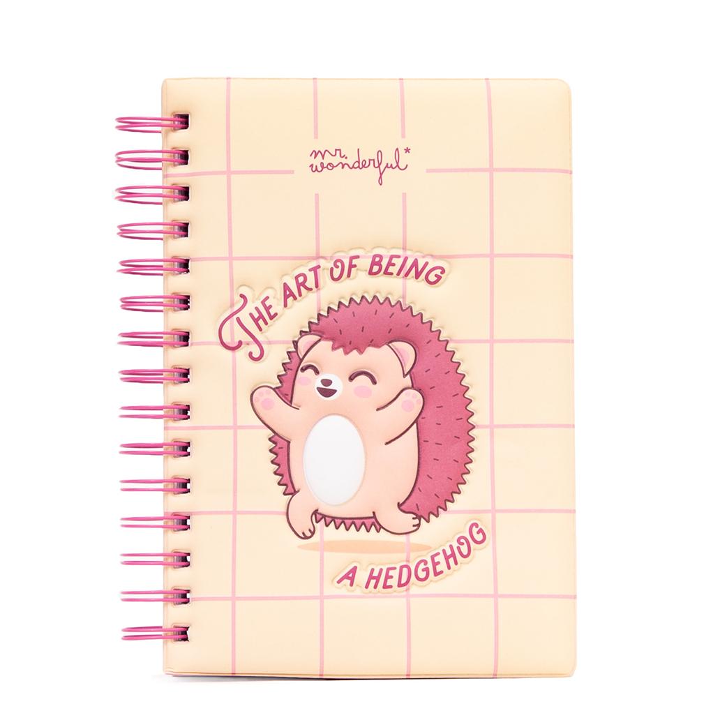 Caderno A5 Squishy Ouriço - The Art of Being a Hedgehog - Mr. Wonderful - Papelaria Encantada