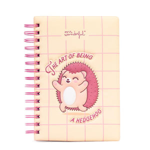 Caderno A5 Squishy Ouriço - The Art of Being a Hedgehog - Mr. Wonderful - Papelaria Encantada