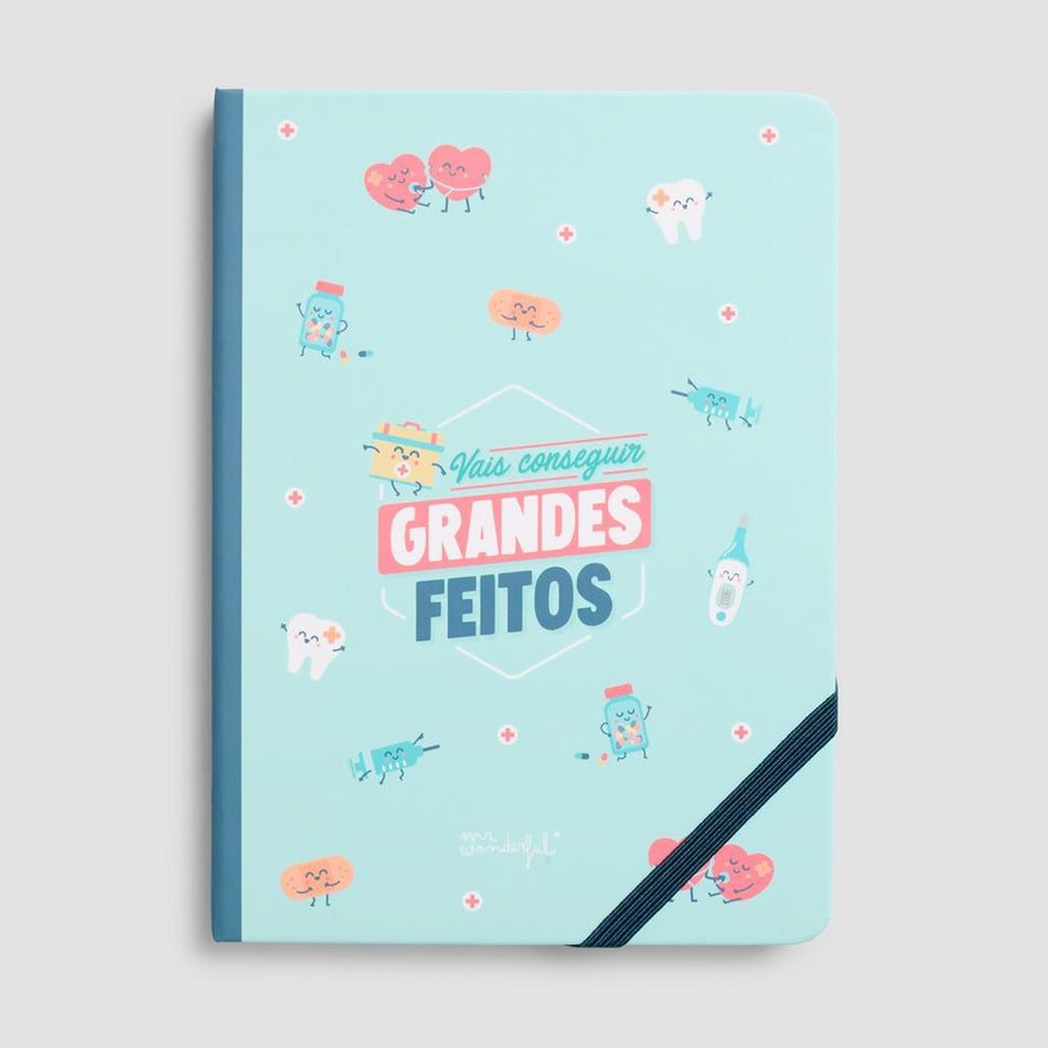 Caderno A5 - Vais conseguir grandes feitos - Mr. Wonderful - Papelaria Encantada