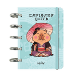Caderno A6 com sistema de discos capivara queen - mint - Papelaria Encantada
