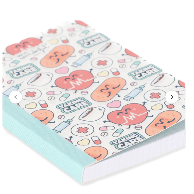 Caderno A6 Cuidar - Saude Quadriculado Mr. Wonderful - Papelaria Encantada