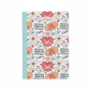Caderno A6 Cuidar - Saude Quadriculado Mr. Wonderful - Papelaria Encantada