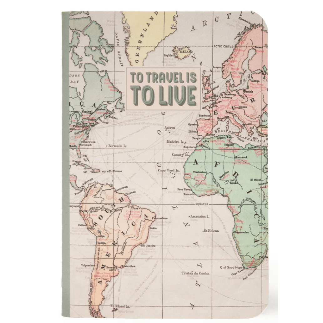 Caderno A6 Legami com linhas e capa dura ilustrada - Travel - Papelaria Encantada