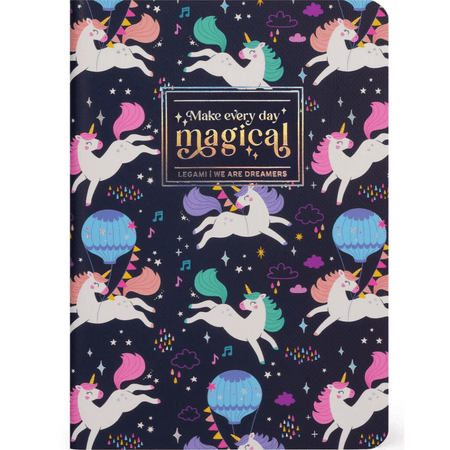 Caderno A6 Legami com linhas e capa dura ilustrada - Unicórnio - Papelaria Encantada