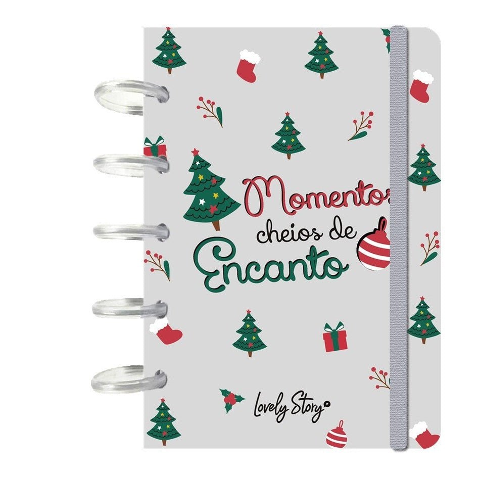Caderno A6 Natal - Momentos cheios de encanto - Papelaria Encantada