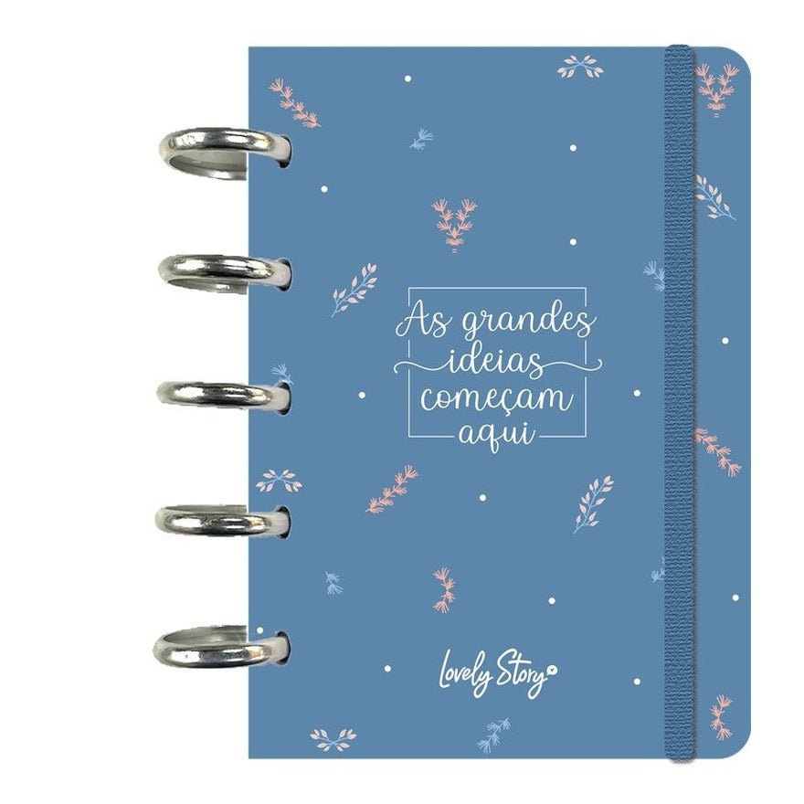 Caderno A6 personalizável - As grandes ideias começam aqui - Papelaria Encantada