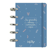 Caderno A6 personalizável - As grandes ideias começam aqui - Papelaria Encantada