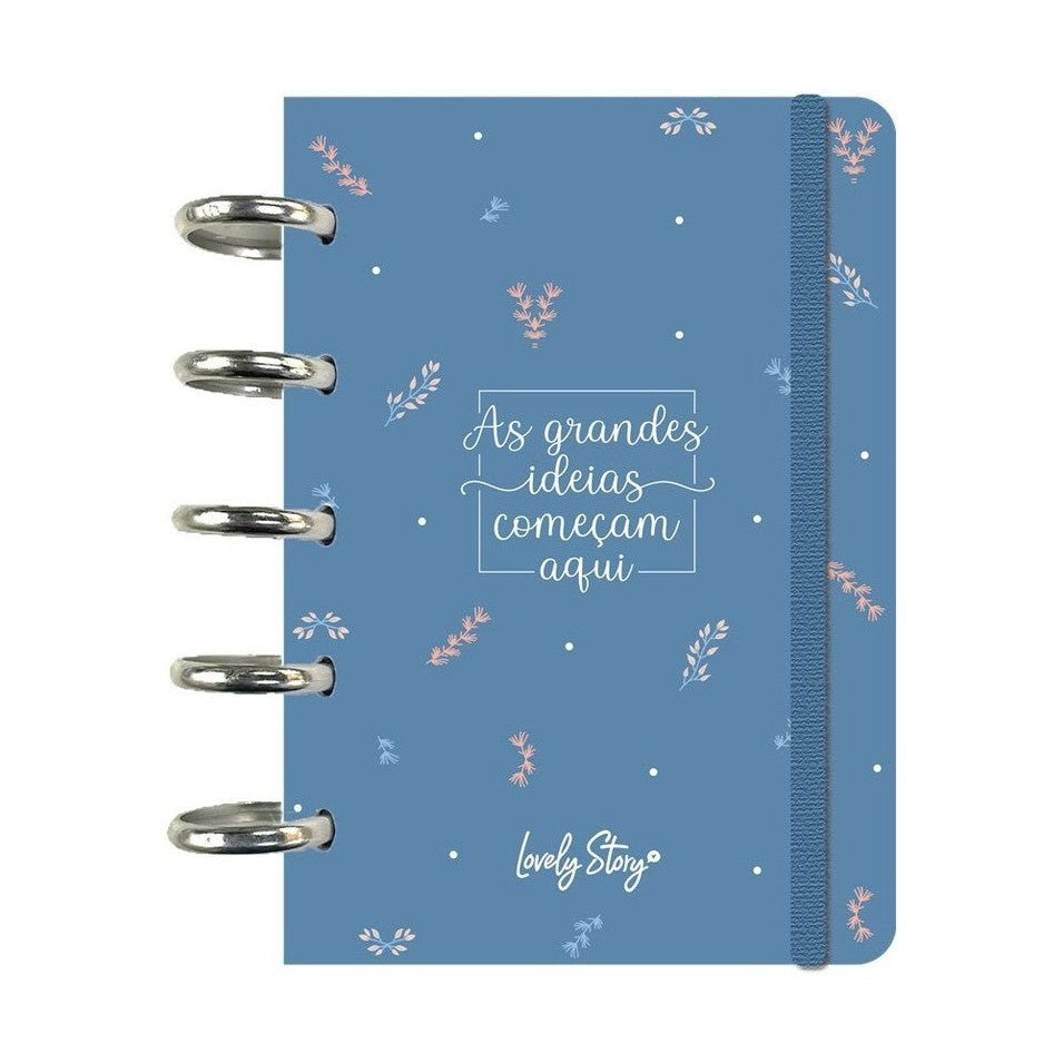 Caderno A6 personalizável - As grandes ideias começam aqui - Papelaria Encantada