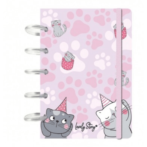 Caderno A6 personalizável Gatos - Papelaria Encantada