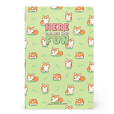 Caderno B5 com linhas e capa dura ilustrada - Corgi - Legami - Papelaria Encantada