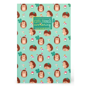 Caderno B5 com linhas e capa dura ilustrada - Ouriço - Legami - Papelaria Encantada