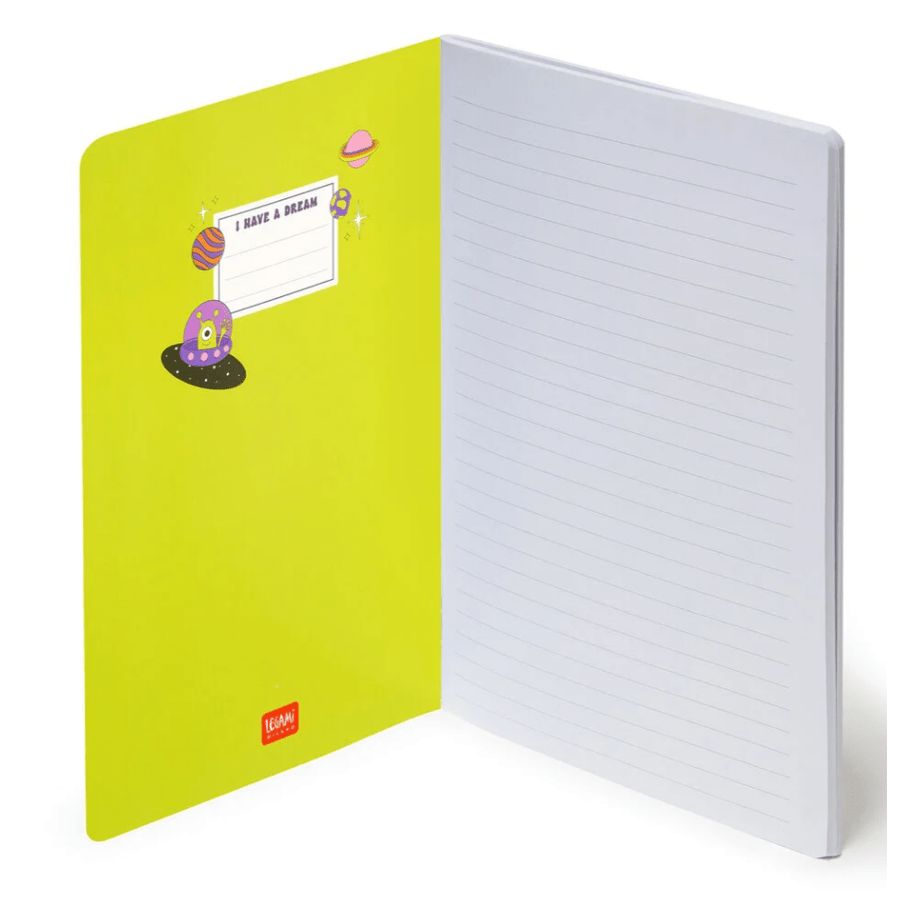 Caderno B5 Legami ilustrado com linhas - Espaço - Papelaria Encantada