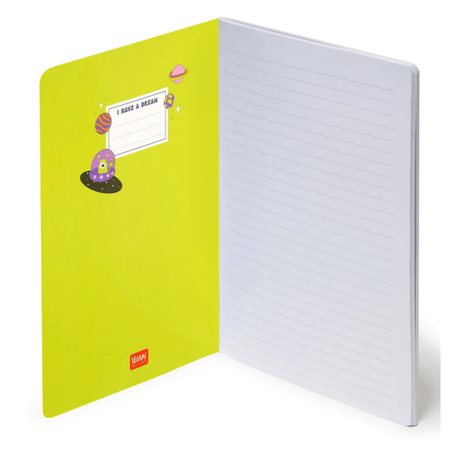 Caderno B5 Legami ilustrado com linhas - Espaço - Papelaria Encantada