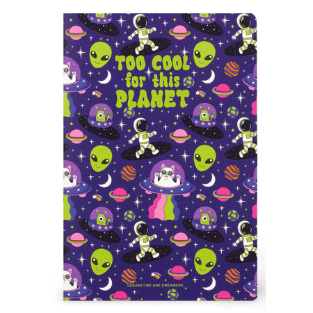 Caderno B5 Legami ilustrado com linhas - Espaço - Papelaria Encantada