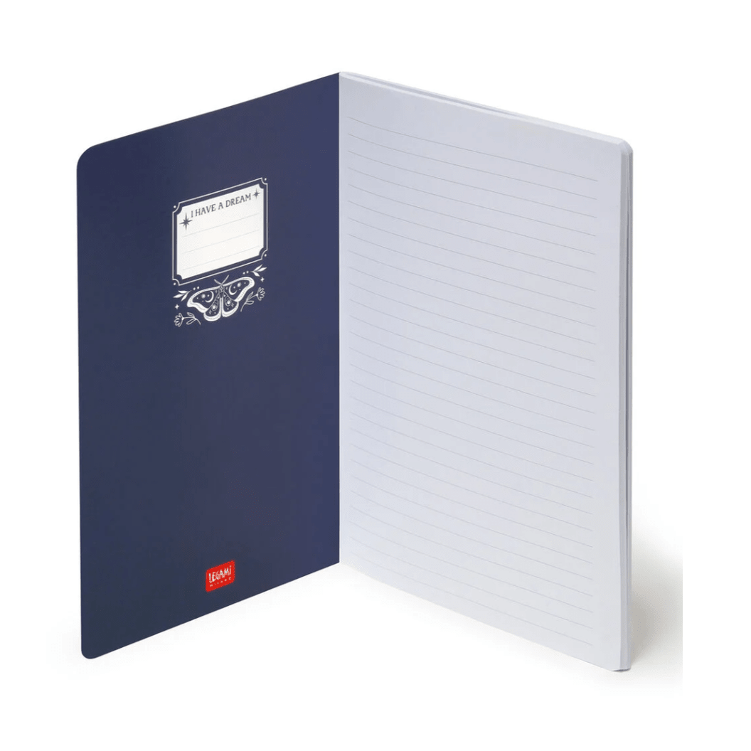Caderno B5 Legami ilustrado com linhas - Moth Ed. Especial - Papelaria Encantada