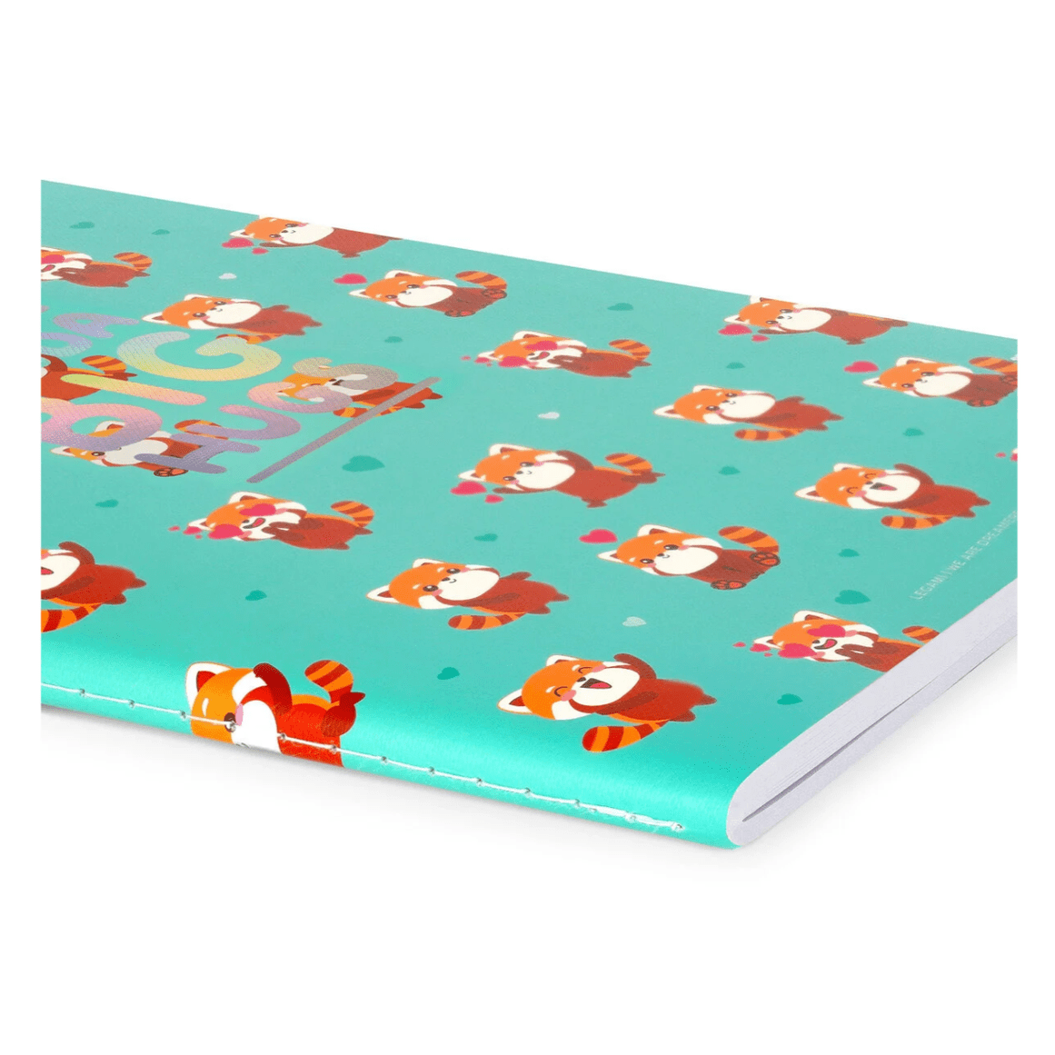 Caderno B5 Legami ilustrado com linhas - Panda Vermelho - Papelaria Encantada