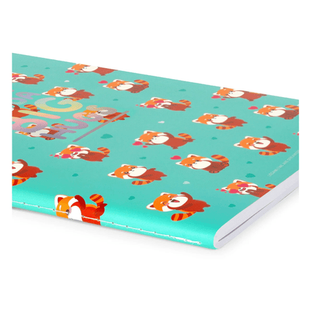 Caderno B5 Legami ilustrado com linhas - Panda Vermelho - Papelaria Encantada