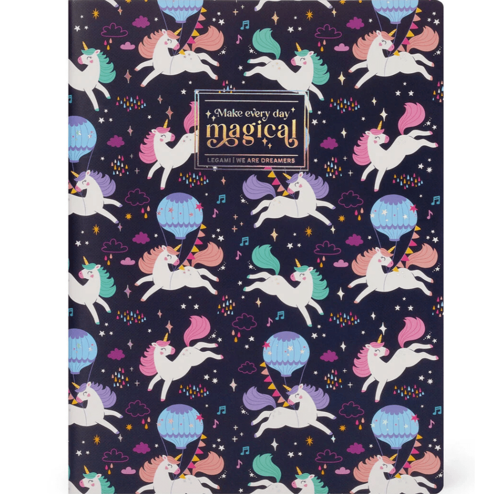 Caderno B5 Legami ilustrado com linhas - Unicórnio - Papelaria Encantada