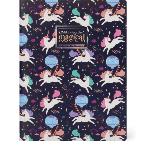 Caderno B5 Legami ilustrado com linhas - Unicórnio - Papelaria Encantada