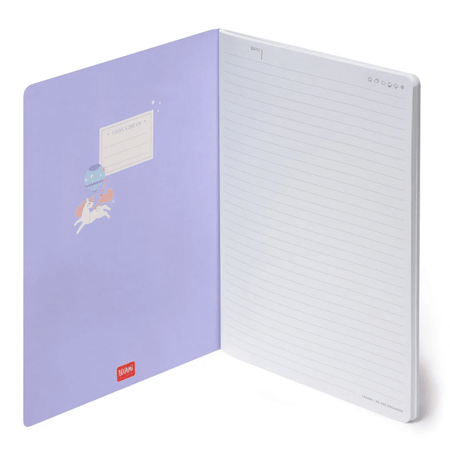 Caderno B5 Legami ilustrado com linhas - Unicórnio - Papelaria Encantada