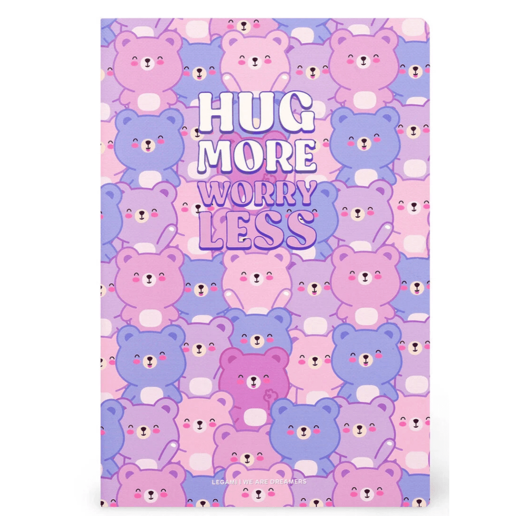 Caderno B5 Legami ilustrado com linhas - Urso - Papelaria Encantada